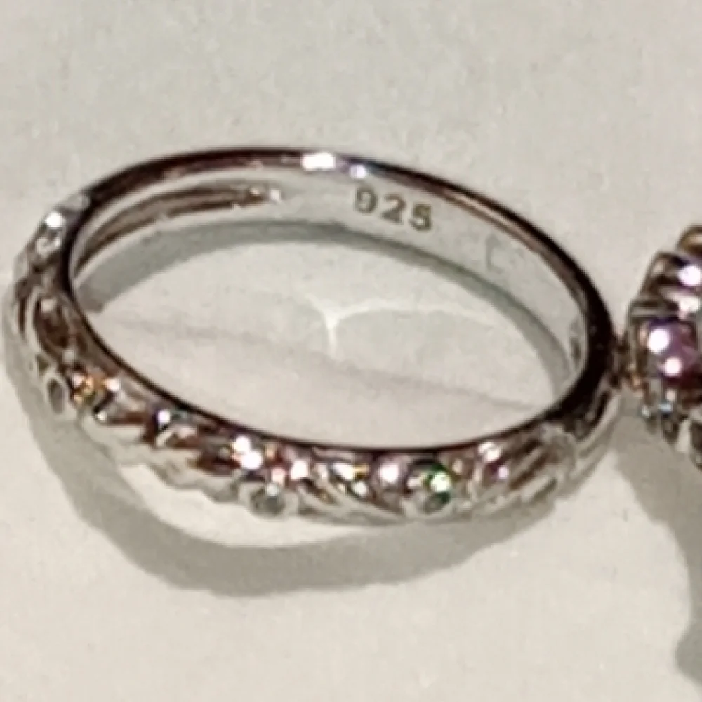 Sterling Silver Engagement And Wedding Band Ring Set/NWOT/Cocktail Ring & Band - Picture 4 of 16